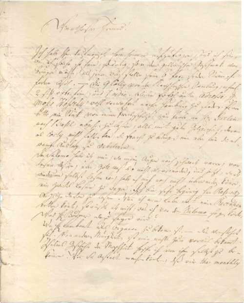 Brief von Moses Mendelsohn an Friedrich Nicolai