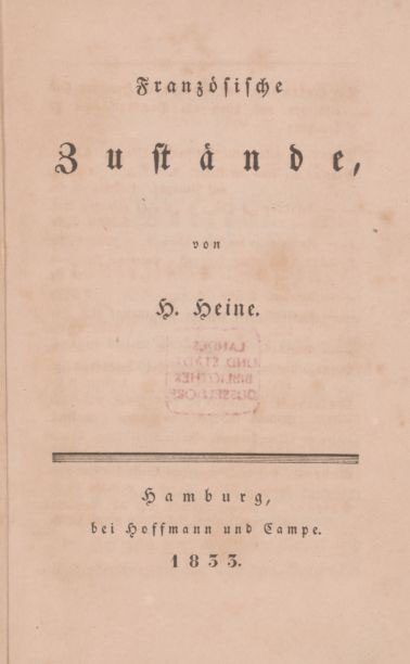 070 Heines "Französische Zustände"