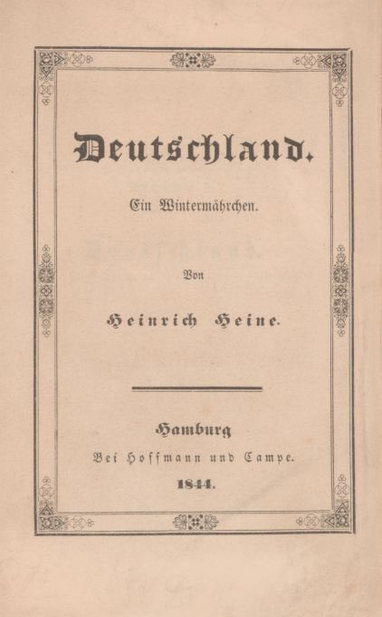 Heinrich Heine (Autor*in), 018 Deutschland. Ein Wintermährchen  (1844), 1844
