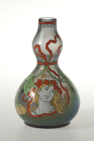 Vase mit Emailmalerei, Entwurf verm. Max Rade für Fritz Heckert, Petersdorf, Schlesien, um 1898 ...