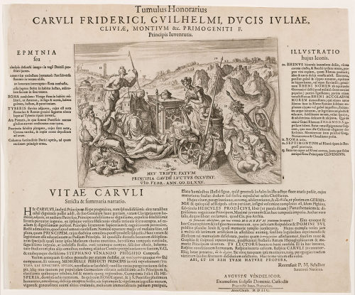 Dominicus Custos (Kupferstecher*in), Tumulus Honorarius CARULI FRIDERICI GUILHELMI, 1598