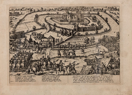 Georg Braun (Herausgeber*in), Truchsessischer Krieg. Einnahme von Schloss Hülchrath bei Grevenbroich am 16.3.1583 durch Gebhards Gegner den Churbischof Friedrich von Sachsen, 1587?