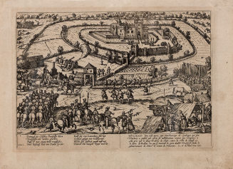 Truchsessischer Krieg. Einnahme von Schloss Hülchrath bei Grevenbroich am 16.3.1583 durch Gebhards Gegner den Churbischof Friedrich von Sachsen