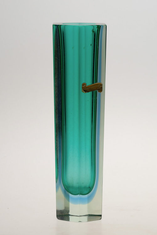 Unbekannt (Ausführung), Grünblaue Stangenvase, 1960er-Jahre