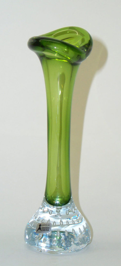 Åseda Glasbruk (Ausführung), Grüne Vase, 1950/1960er Jahre