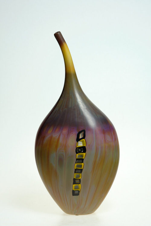 Yasuhiko Tsuchida (Entwurf), Vase mit Mosaikglasstreifen, datiert 1999