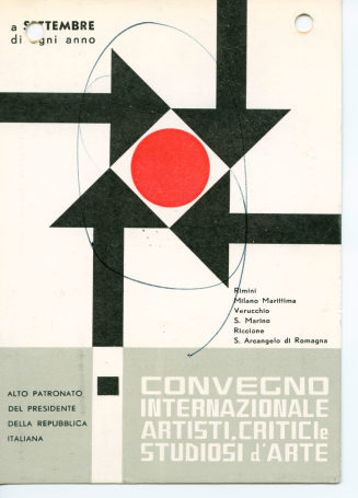 Korrespondenz von Convegno Internazionale Artisti, Critici e Studiosi d'Arte an Heinz Mack