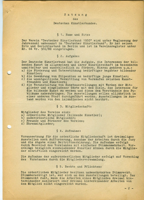 Deutscher Künstlerbund (Absender*in), Korrespondenz von Deutscher Künstlerbund an Heinz Mack, 01.02.1954