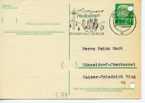 Bendixen (Absender*in), Korrespondenz von Bendixen an Heinz Mack, 21.03.1959