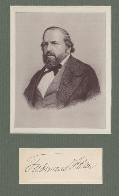 Ferdinand von Hiller (Absender*in), Signierte Visitenkarte von Ferdinand Hiller, o. D.