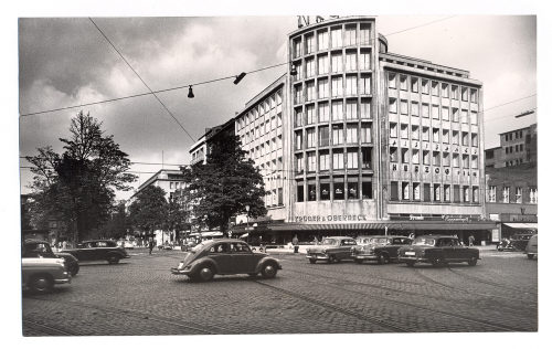 Ruth Lauterbach-Baehnisch (Fotograf*in), Graf-Adolf-Straße/Ecke Königsallee, Düsseldorf, 1950er Jahre