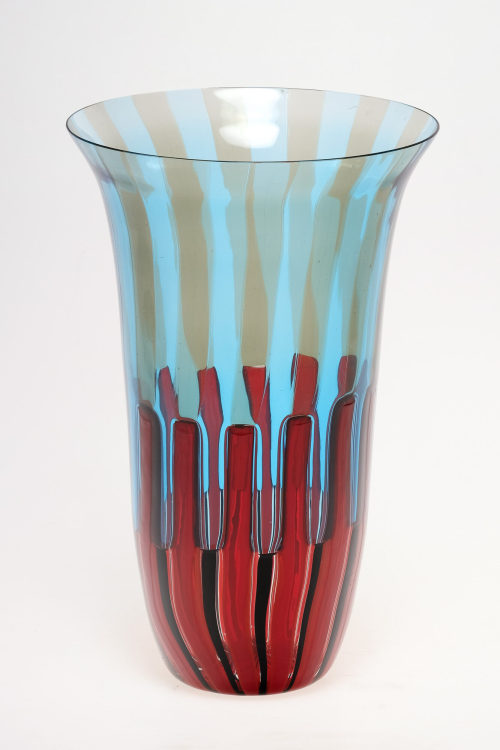 Ercole Barovier (Entwurf), Vase aus Farbglasbändern, um 1965–1970