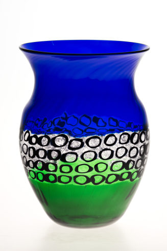 Blau-grüne Vase "occhi"