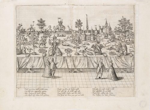 Franz Hogenberg (Kupferstecher*in), Beschreibung derer Fürstlicher Güligscher ec. Hochzeit: Das Zuckerbankett, 1587