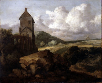 Allart van Everdingen, Nordische Landschaft mit Turm und Kapelle, nach 1660, Kunstpalast, Düsse ...