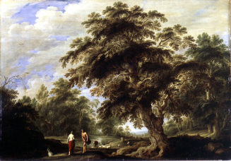 Alexander Keirincx und Cornelis van Poelenburg, Landschaft mit Apollo und der Cumäischen Sibyll ...