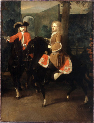 Nicolaas Verkolje, Jacobus van der Hoop und Isaac de Neufville van der Hoop zu Pferde, um 1740, ...