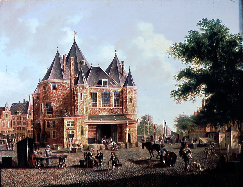 Hubert Pieter Schouten, Die Antoniuswaage auf dem Nieuwmarkt in Amsterdam, um 1800, Kunstpalast ...