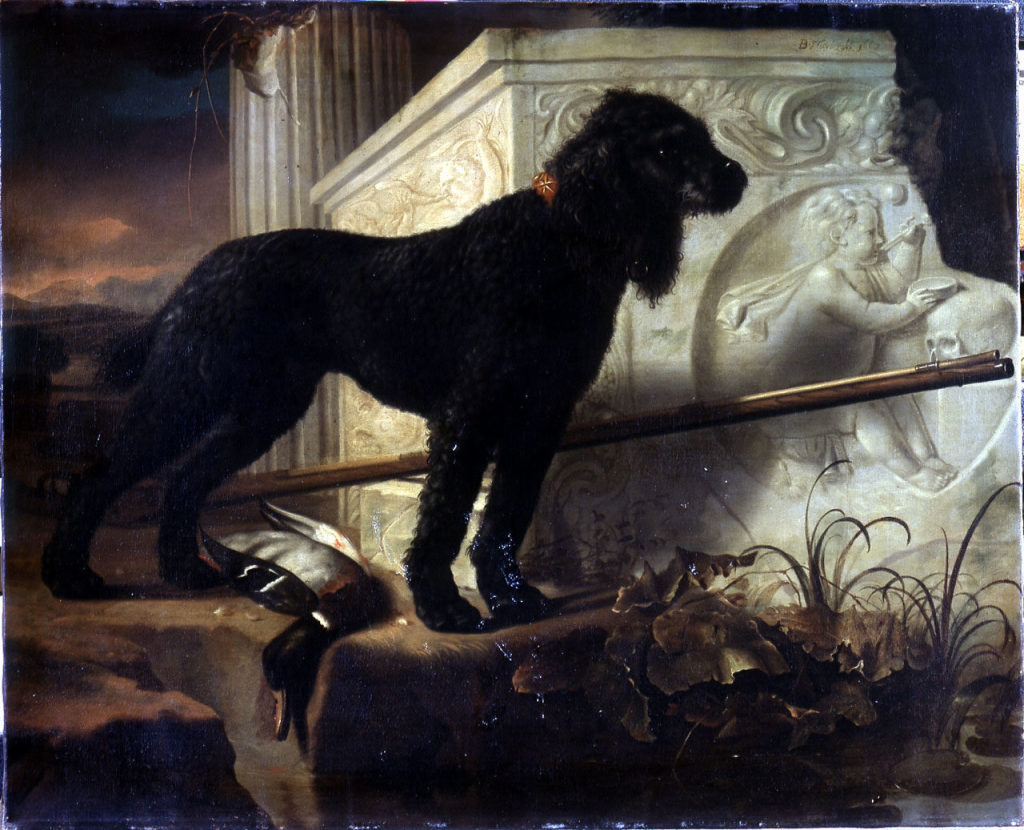 Bartholomeus Meyburgh, Jagdhund vor einer Ruine, 1667, Kunstpalast, Düsseldorf, Inv.-Nr. M 175