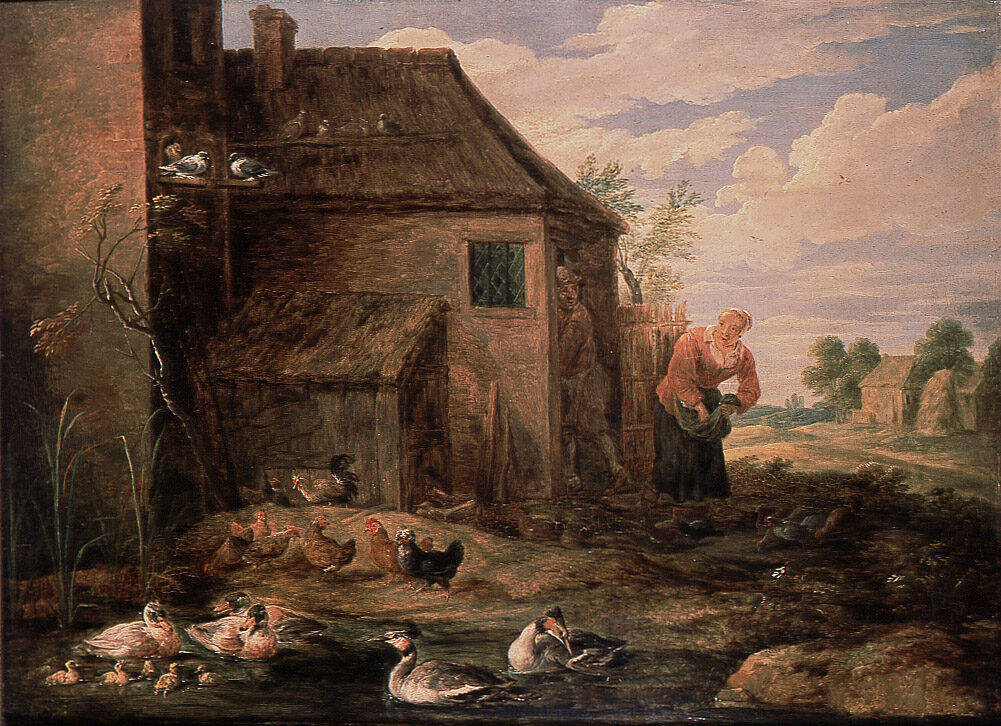 David Teniers d. J., Bauernhaus mit Ententeich, 1660-65, Kunstpalast, Düsseldorf, Inv.-Nr. M 21 ...