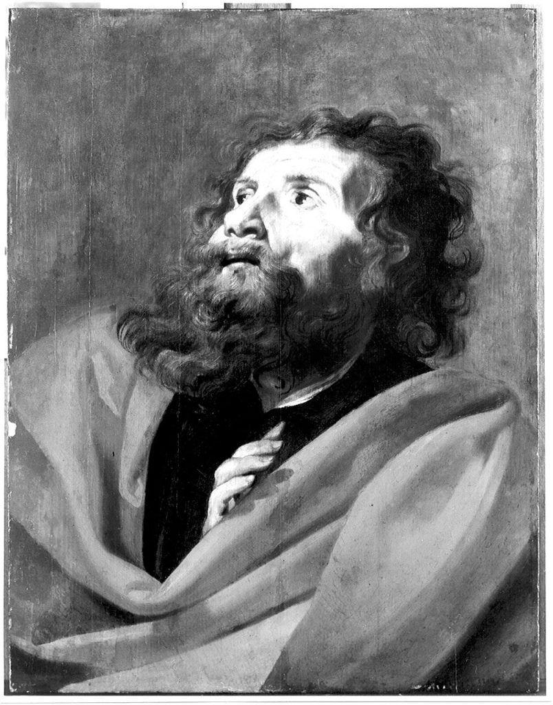 Anton van Dyck - Nachfolger oder Kopie des 18. Jh., Aufblickender bärtiger Mann - Brustbild ein ...