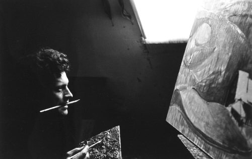 Manfred Leve (Fotograf*in), Gerhard Taubert im Atelier, Düsseldorf, Goethestraße, 1956