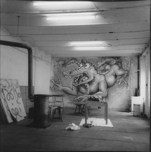 Erika Kiffl (Fotograf*in), Atelier von Johannes Lenhart, Hildebrandtstraße, Düsseldorf, 1981, 1981