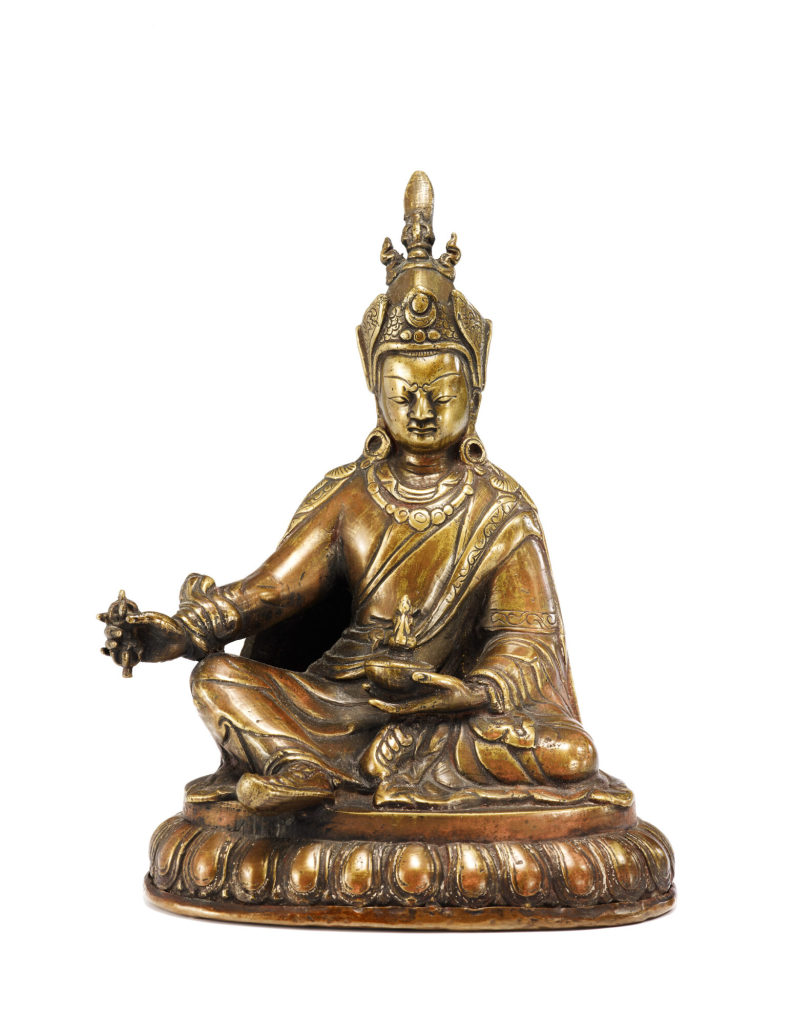 Padmasambhava (8. Jh. n. Chr., genaue Lebensdaten sind unbekannt), auf einfachem Lotussockel