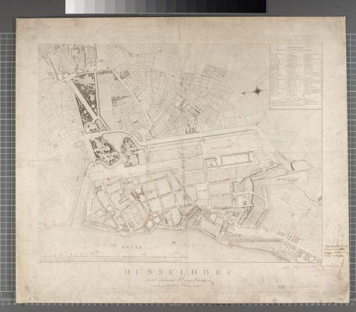 Wilhelm Breitenstein (Hersteller*in), Düsseldorf mit seinen Umgebungen nach geschleiften Festungswerken von 1809, 1809
