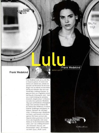 Programmheft "Lulu" von Frank Wedekind