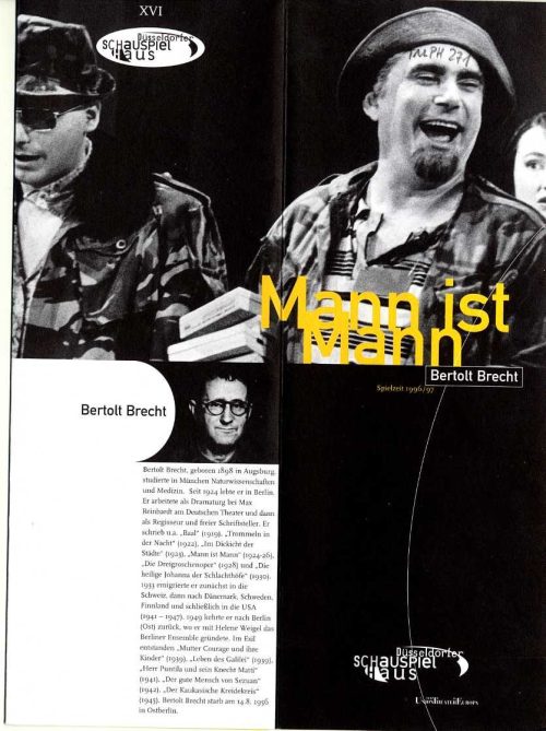 Programmheft "Mann ist Mann" von Bertolt Brecht