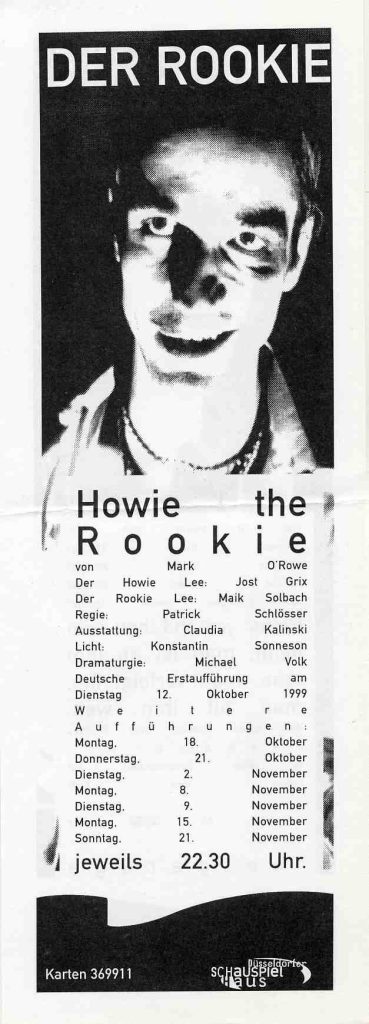 Programmheft "Howie the Rookie" von Mark O'Rowe