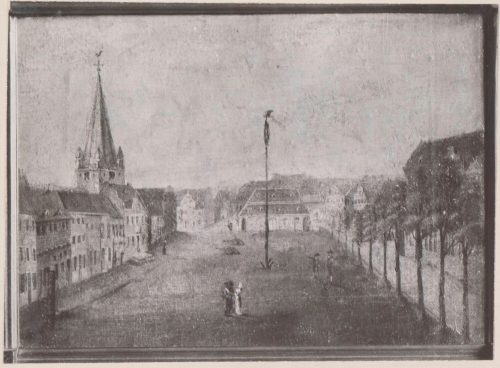 Der Marktplatz zu Uerdingen mit dem Freiheitsbaum, 1794