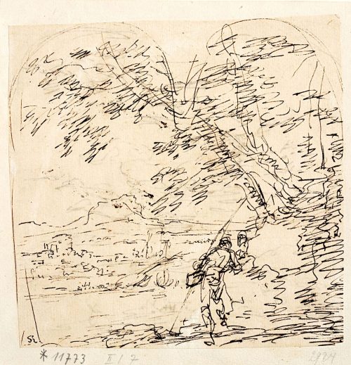 Salvator Rosa (Künstler*in), Italienische Landschaft mit Staffage, 17. Jahrhundert