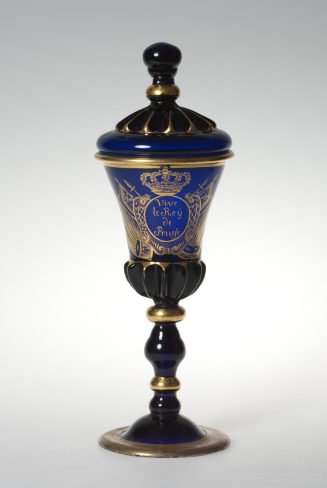 Blauer Deckelpokal, Brandenburg, wohl Zechlin, um 1740