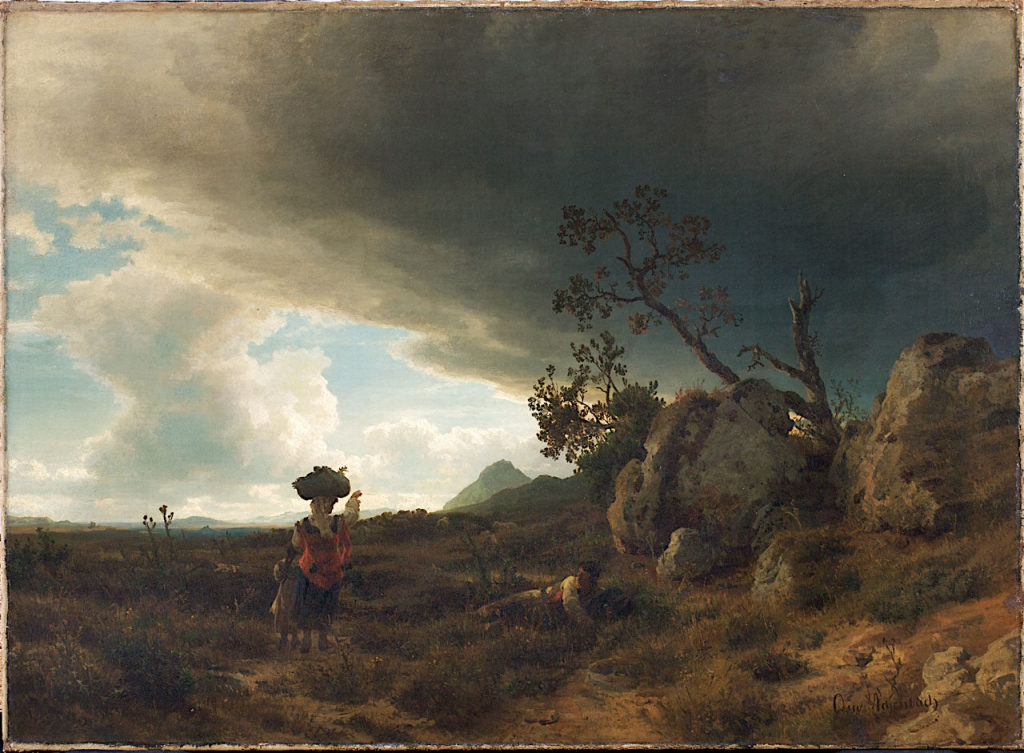 Oswald Achenbach, Campagna - Landschaft bei aufkommendem Gewitter, ca. 1853, Kunstpalast, Düsse ...