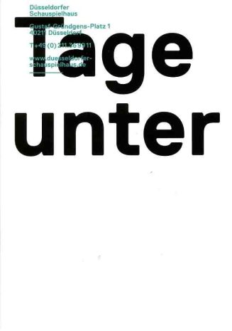 Programmheft "Tage unter" von Arne Lygre 