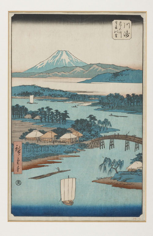 Tsutaya Kichizo (Verleger*in), Kawasaki - 3. Station aus einer Tokaido-Folge von 55 Blättern: Tate-e-Edition, 1855