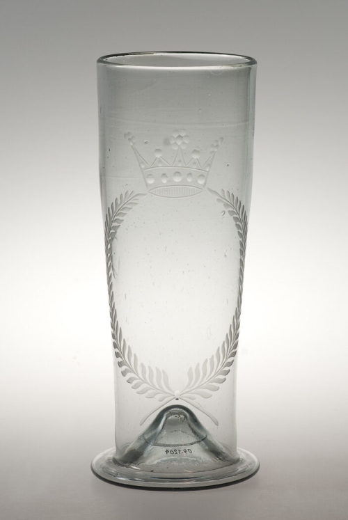 Stangenglas mit Glasschnitt, Fälschung Tschechien um 2000