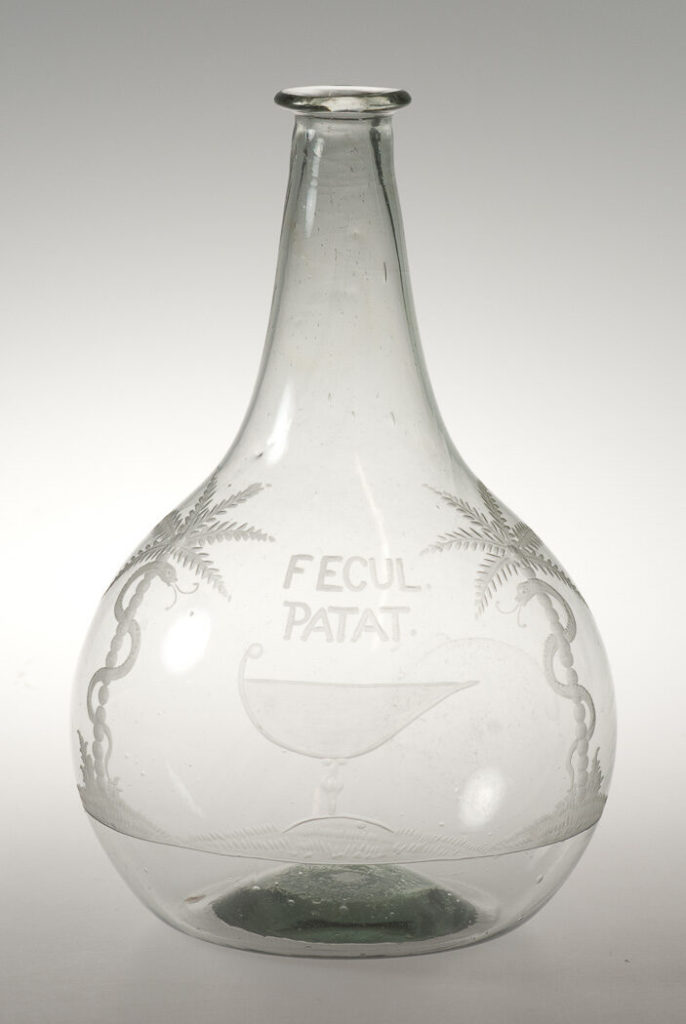 Kugelflasche mit Glasschnitt, Fälschung um 2000