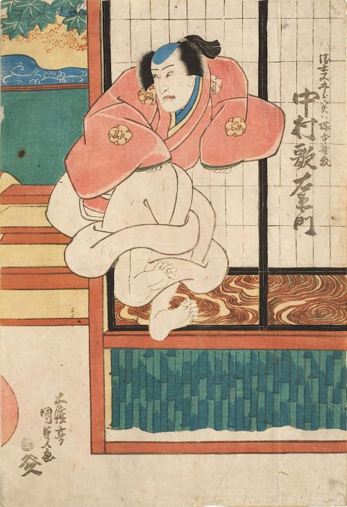 Kunisada (Künstler*in), Nakamura Utaemon in der Rolle des Ukiyo Matagorō, der in Wirklichkeit ein Fuchs vom  Friedhof ist | Aus dem Kabuki-
Schauspiel Wenn der Schnee fällt in den Bergen von Yoshino
, 1840