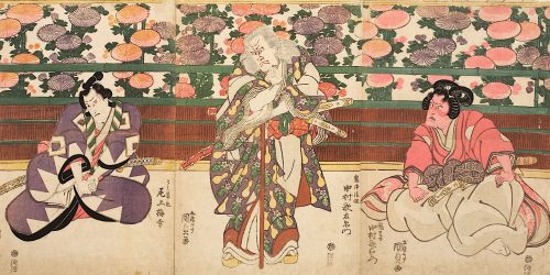 Kunisada (Künstler*in), Die Hauptdarsteller Nakumara Utaemon und Onoe Baikō | Aus dem Kabuki-Schauspiel Meister Kiichis Vademecum der Kriegskunst , Um 1815