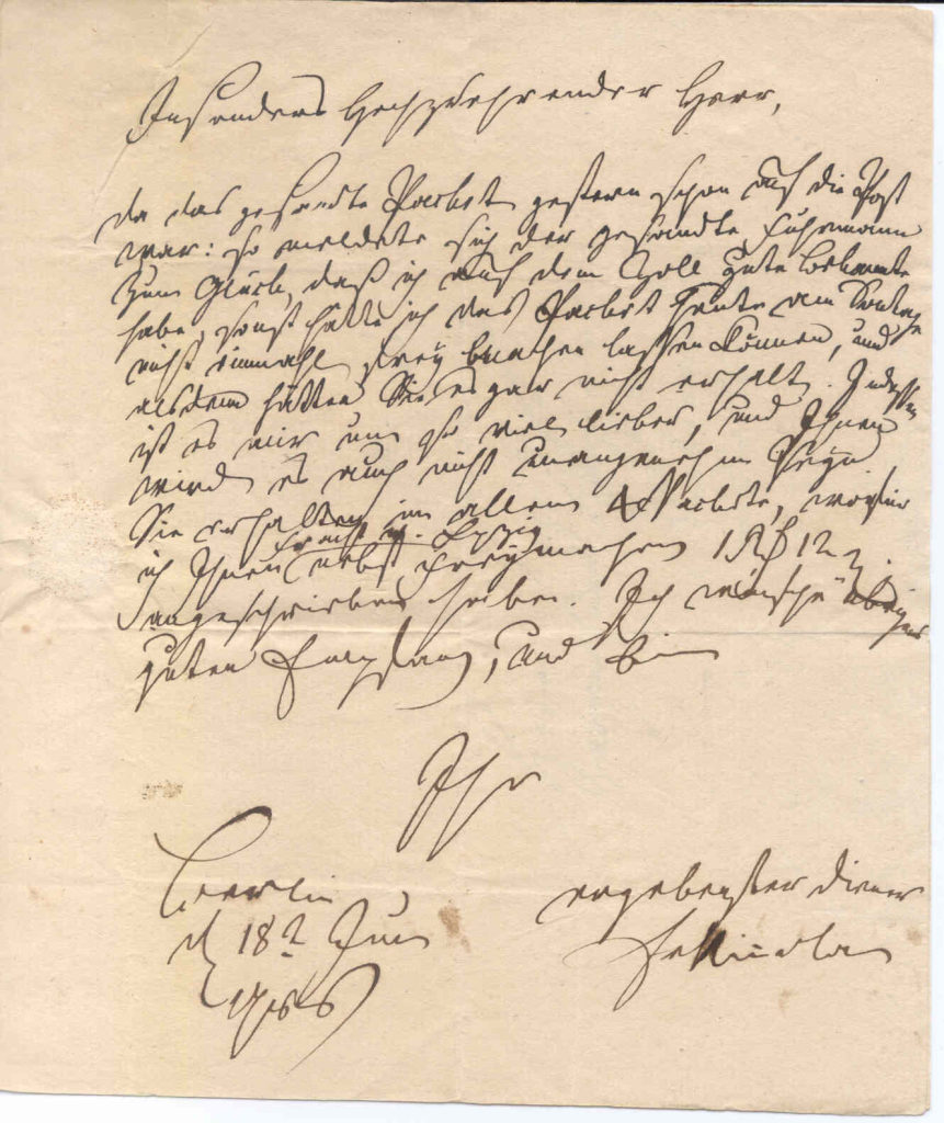 Brief von Friedrich Nicolai