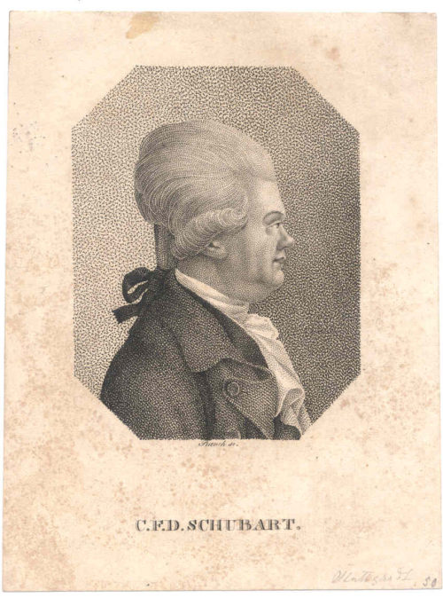 Porträt von Christian Friedrich Daniel Schubart, Kupferstich von Rauch sc.