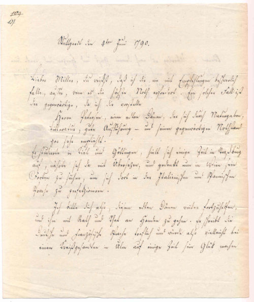 Brief von Christian Friedrich Daniel Schubart