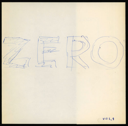 Otto Piene (Entwurf), Otto Piene, Entwurf für das Cover der Zeitschrift ZERO 1, kein Datum [1958?]