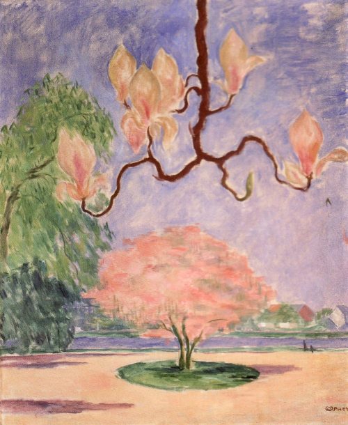 Walter Ophey (Künstler*in), Landschaft mit Magnolienzweig, um 1926