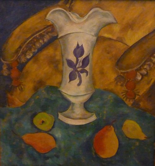 Walter Ophey (Künstler*in), Stilleben mit weißer Vase und Früchten, um 1924