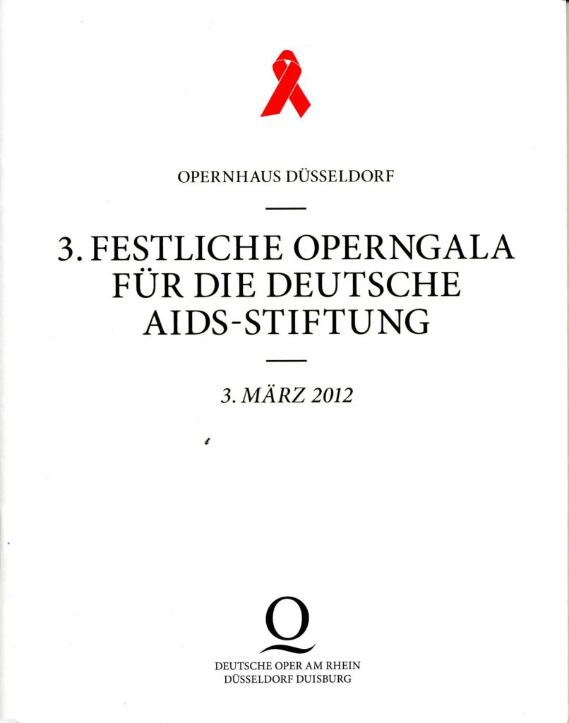 Programmheft zur 3. Festlichen Operngala für die Deutsche Aids-Stiftung 