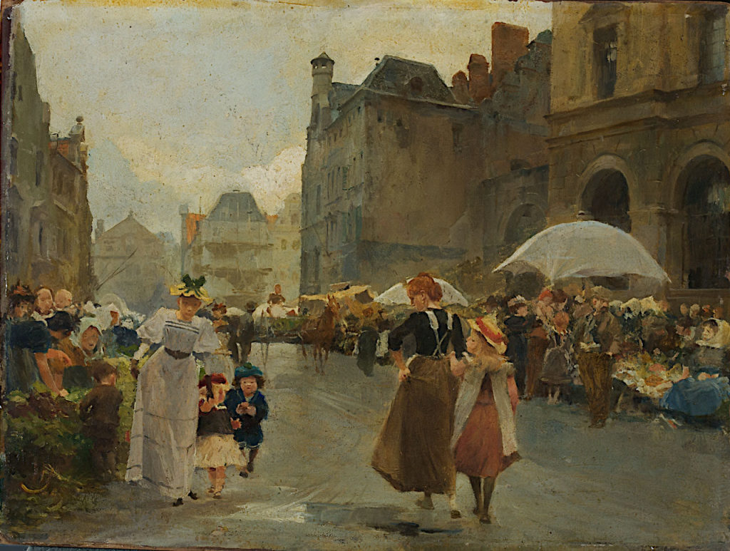 Wilhelm Schreuer, Düsseldorfer Markt, um 1910/15, Kunstpalast, Düsseldorf, Inv.-Nr. M 4411